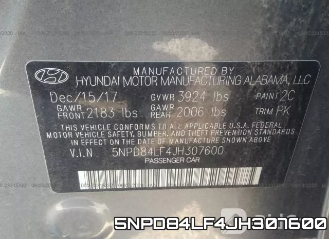 5NPD84LF4JH307600 фото 10