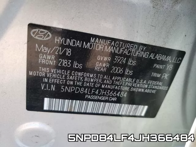 5NPD84LF4JH366484 фото 2