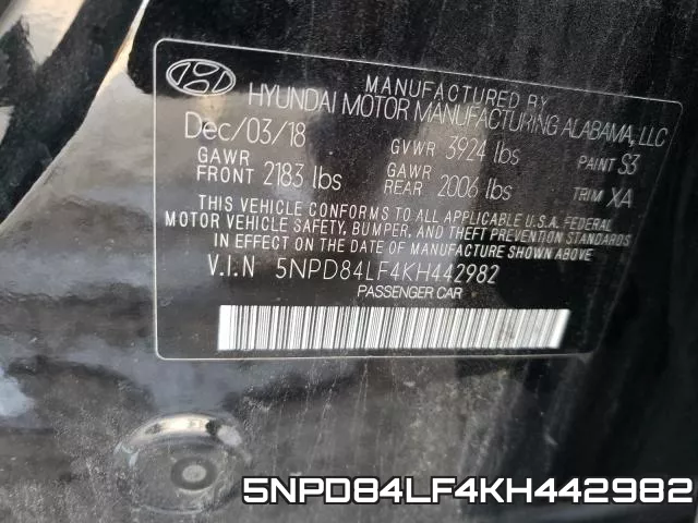 5NPD84LF4KH442982 фото 2