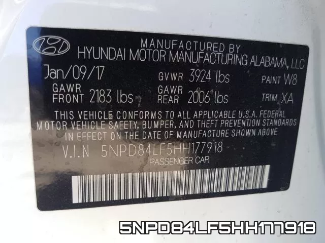 5NPD84LF5HH177918 фото 2