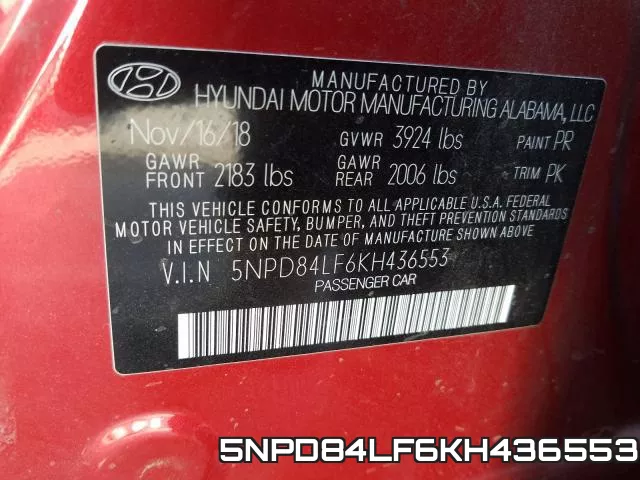 5NPD84LF6KH436553 фото 2