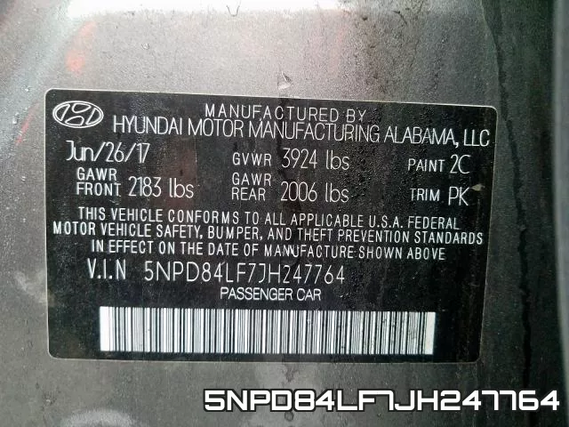 5NPD84LF7JH247764 фото 2