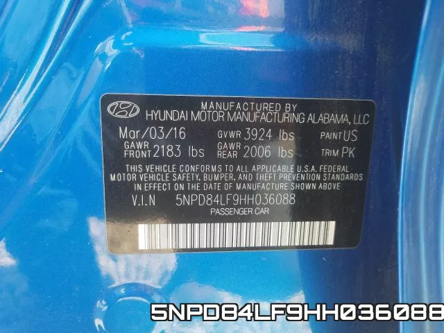 5NPD84LF9HH036088 фото 2