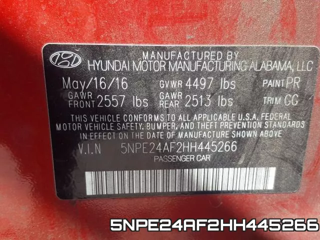 5NPE24AF2HH445266 фото 2