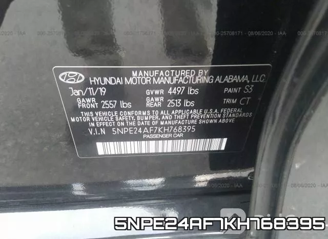 5NPE24AF7KH768395 фото 10