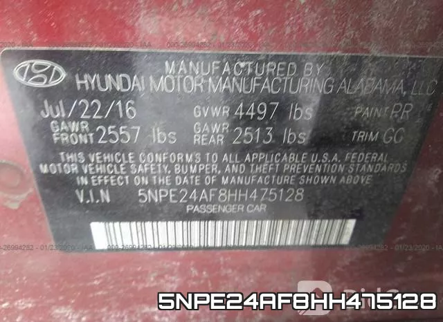 5NPE24AF8HH475128 фото 10