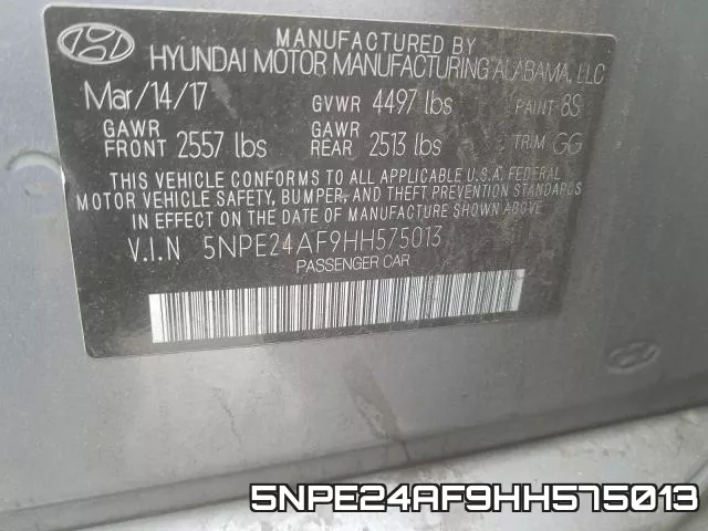 5NPE24AF9HH575013 фото 2
