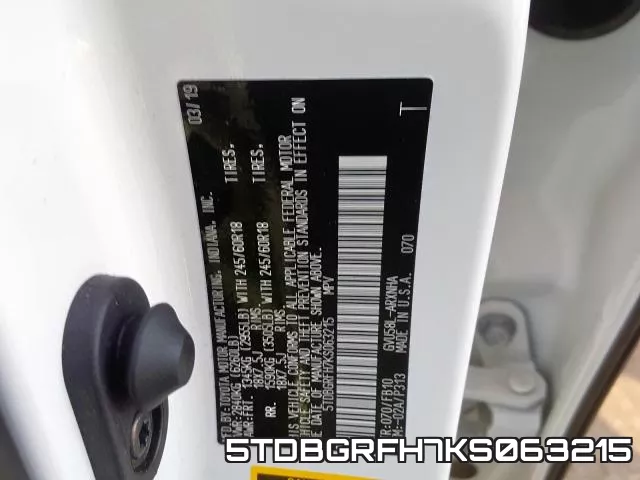 5TDBGRFH7KS063215 фото 2