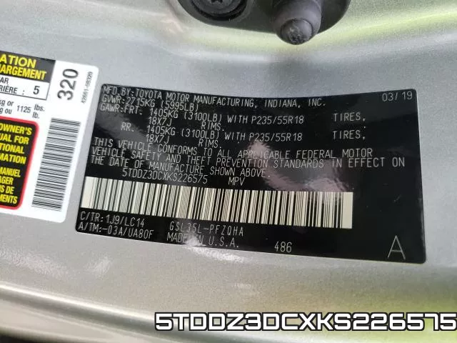 5TDDZ3DCXKS226575 фото 2