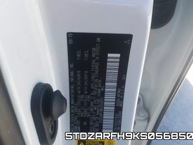 5TDZARFH9KS056850 фото 2