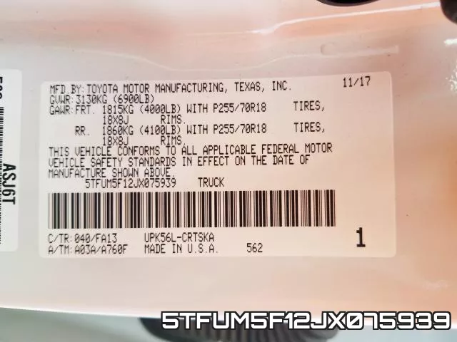 5TFUM5F12JX075939 фото 2