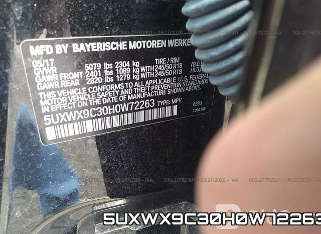 5UXWX9C30H0W72263 фото 10