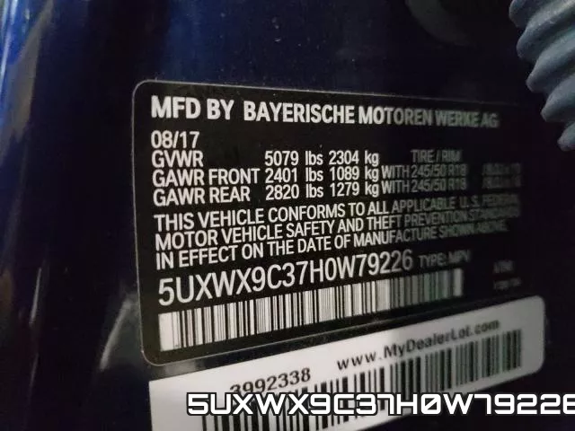 5UXWX9C37H0W79226 фото 2