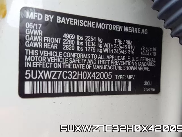 5UXWZ7C32H0X42005 фото 2