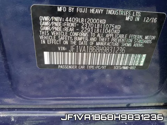 JF1VA1B68H9831236 фото 2