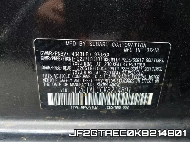 JF2GTAEC0K8214801 фото 2