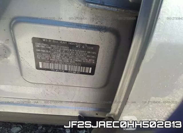 JF2SJAEC0HH502813 фото 10