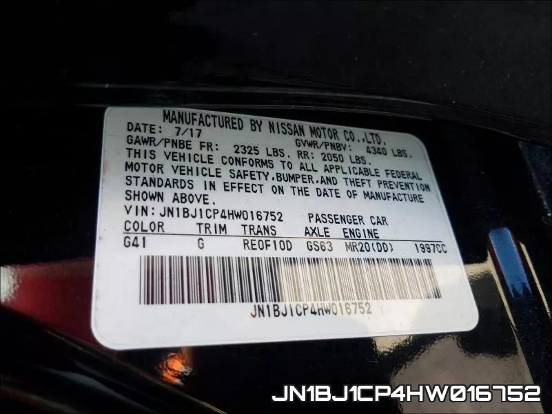 JN1BJ1CP4HW016752 фото 2