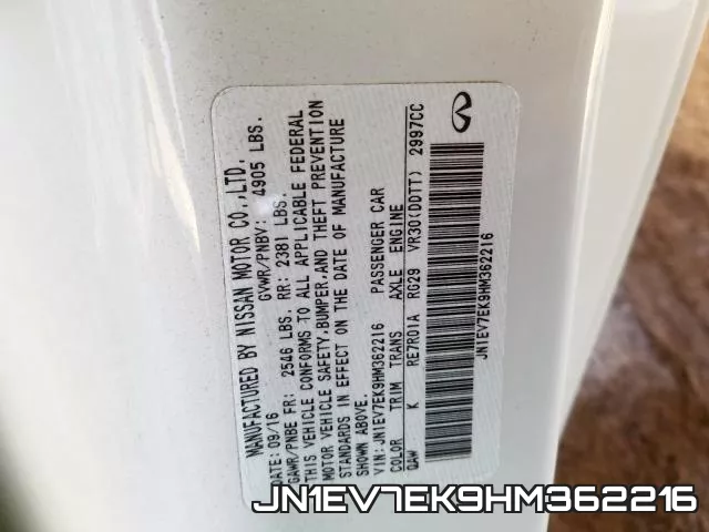 JN1EV7EK9HM362216 фото 2