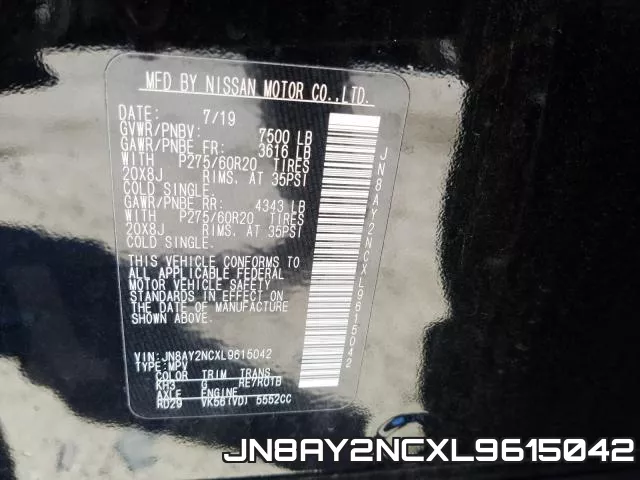 JN8AY2NCXL9615042 фото 2