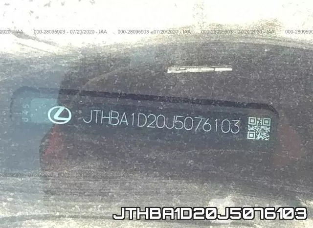 JTHBA1D20J5076103 фото 10