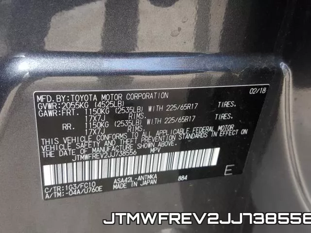 JTMWFREV2JJ738556 фото 2
