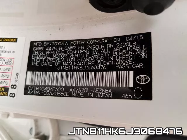 JTNB11HK6J3068476 фото 2