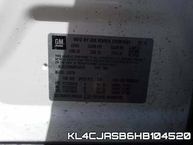 KL4CJASB6HB104520 фото 2