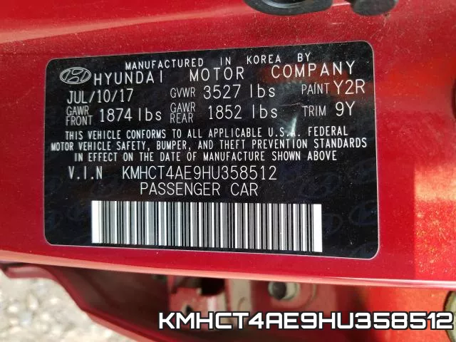 KMHCT4AE9HU358512 фото 2