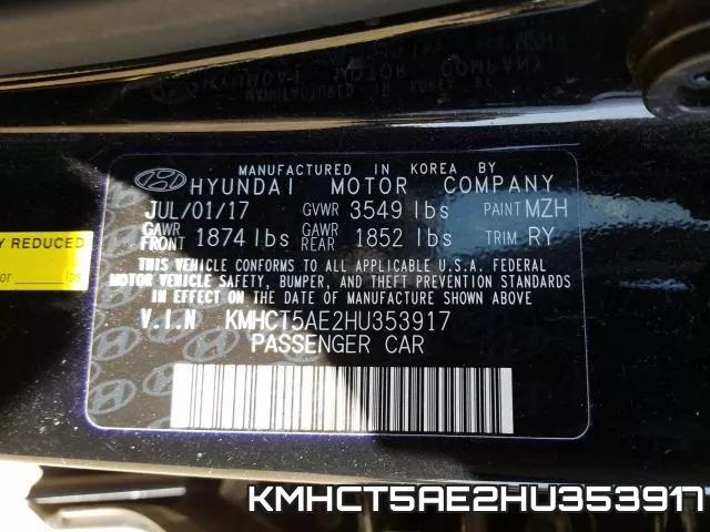 KMHCT5AE2HU353917 фото 2