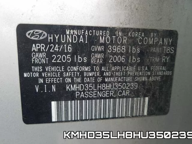 KMHD35LH8HU350239 фото 2