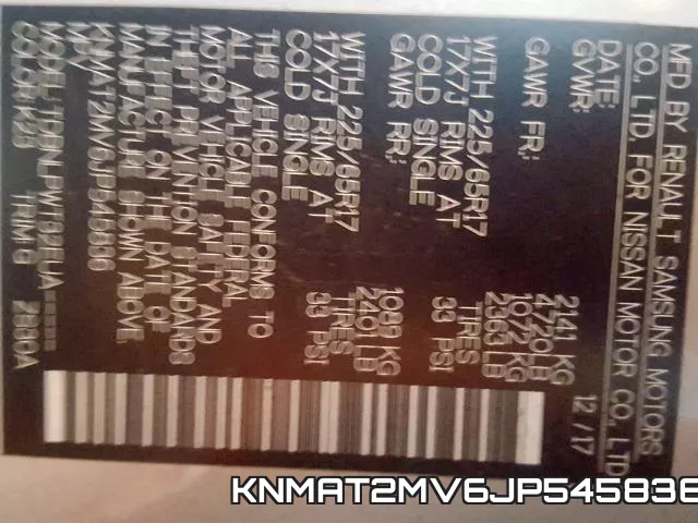 KNMAT2MV6JP545836 фото 2