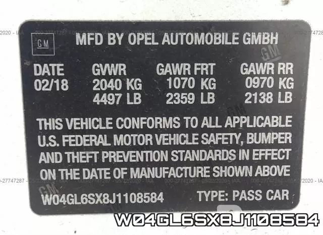 W04GL6SX8J1108584 фото 10