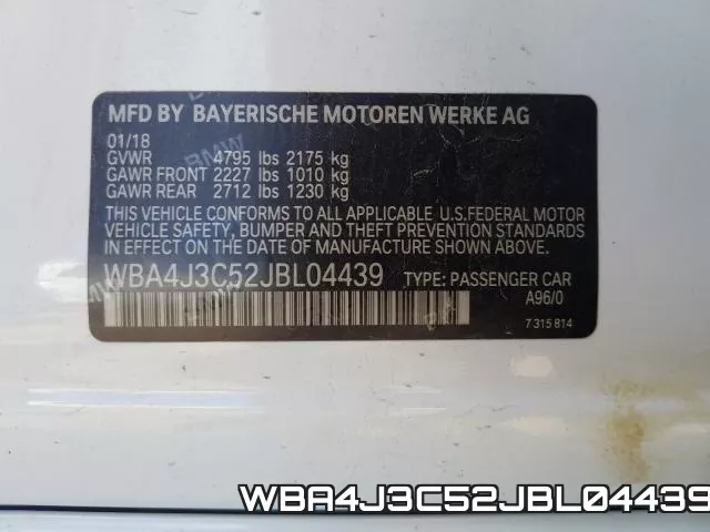 WBA4J3C52JBL04439 фото 2