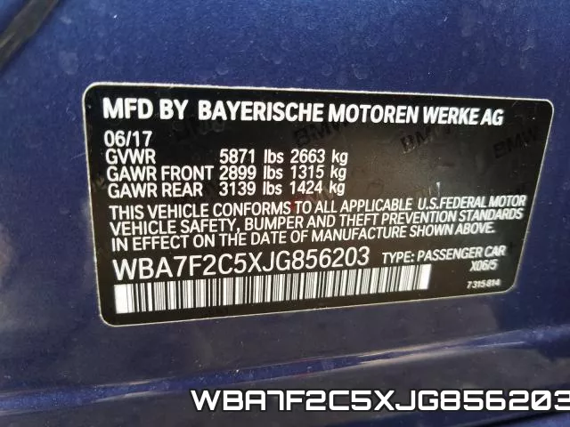 WBA7F2C5XJG856203 фото 2