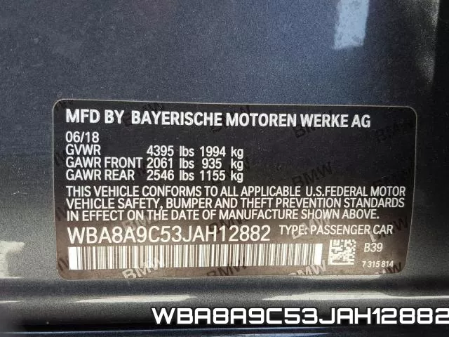WBA8A9C53JAH12882 фото 2
