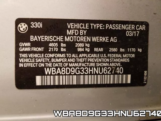 WBA8D9G33HNU62740 фото 2