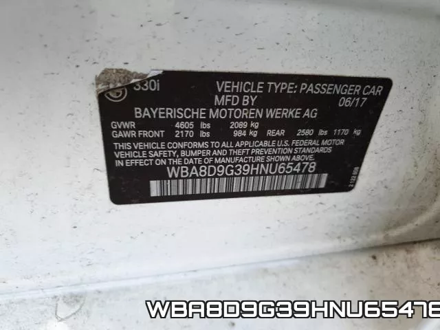 WBA8D9G39HNU65478 фото 2