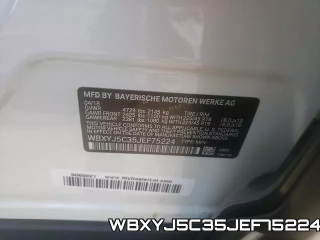 WBXYJ5C35JEF75224 фото 2