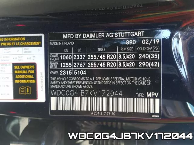 WDC0G4JB7KV172044 фото 2