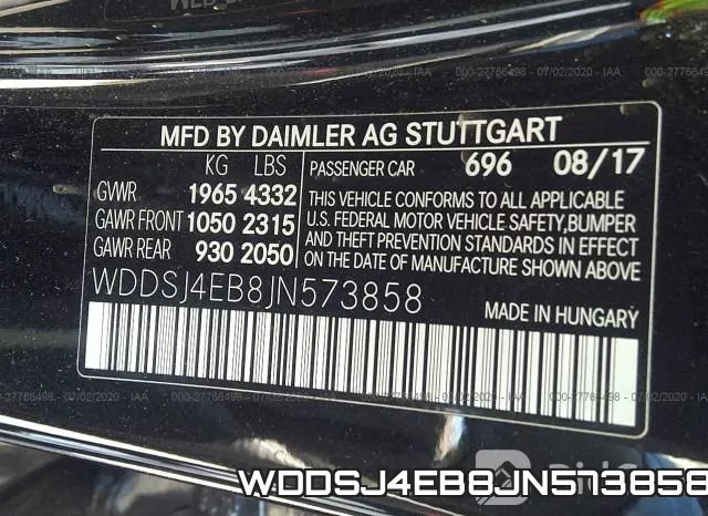 WDDSJ4EB8JN573858 фото 10