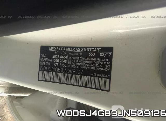 WDDSJ4GB3JN509126 фото 10