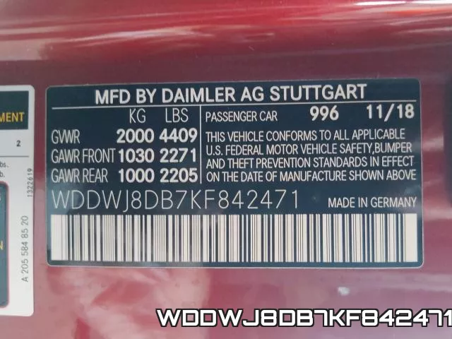 WDDWJ8DB7KF842471 фото 2