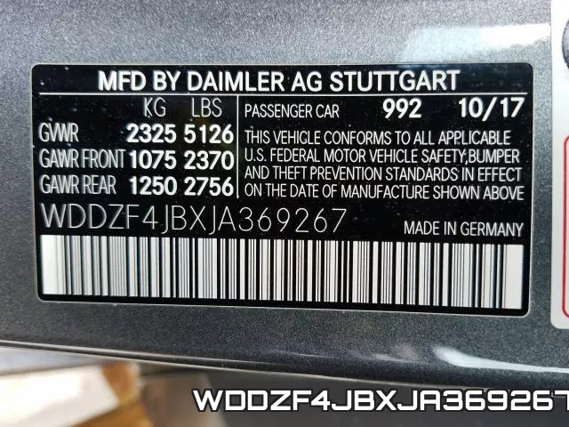 WDDZF4JBXJA369267 фото 2