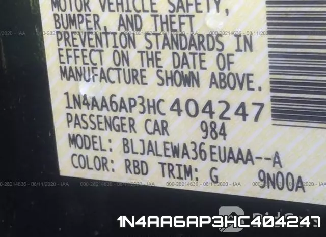 1N4AA6AP3HC404247 фото 10