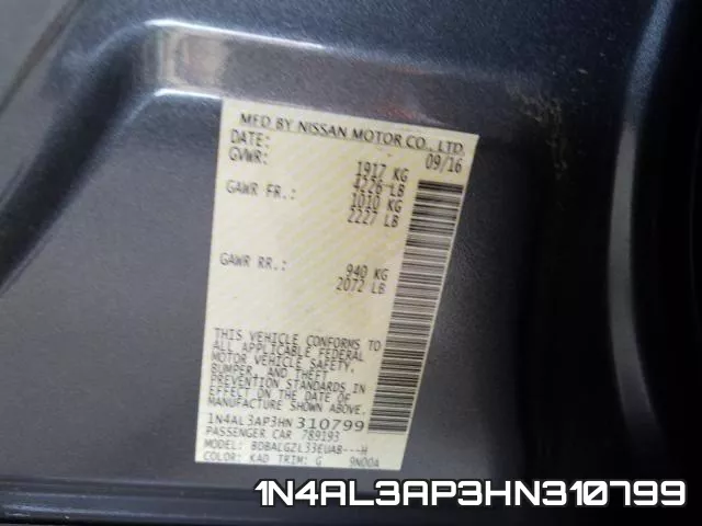 1N4AL3AP3HN310799 фото 2