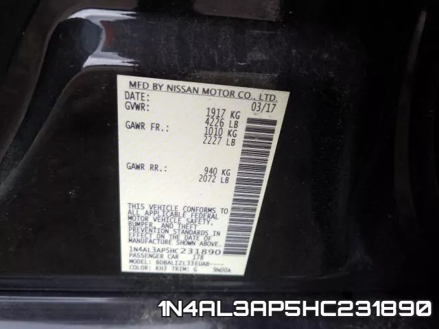 1N4AL3AP5HC231890 фото 2