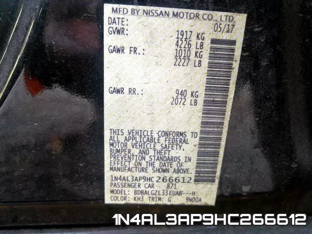 1N4AL3AP9HC266612 фото 2