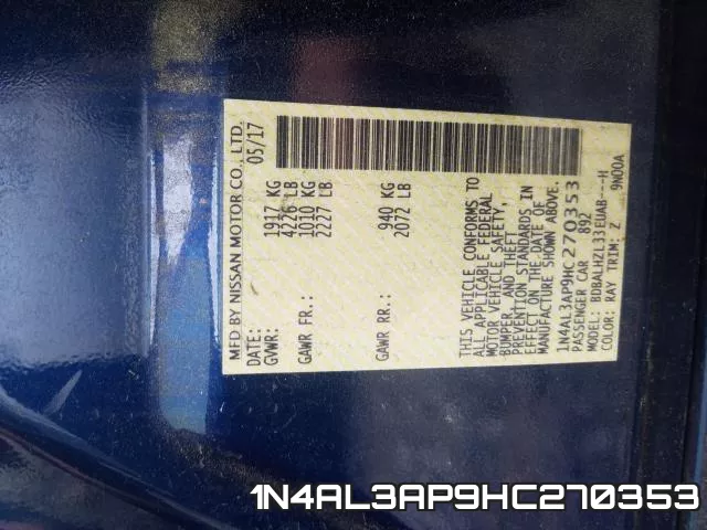 1N4AL3AP9HC270353 фото 2