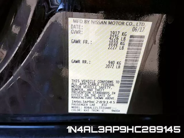 1N4AL3AP9HC289145 фото 2